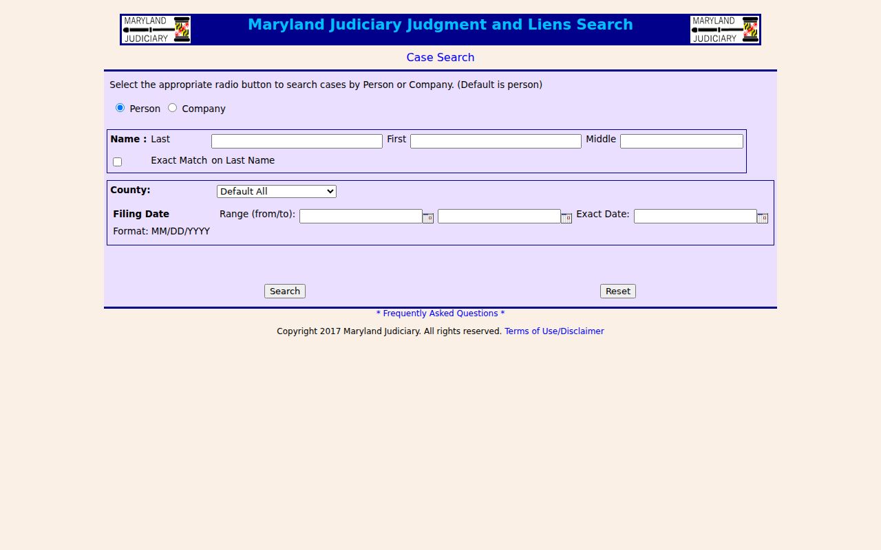 Dundalk people search judgments and liens fields