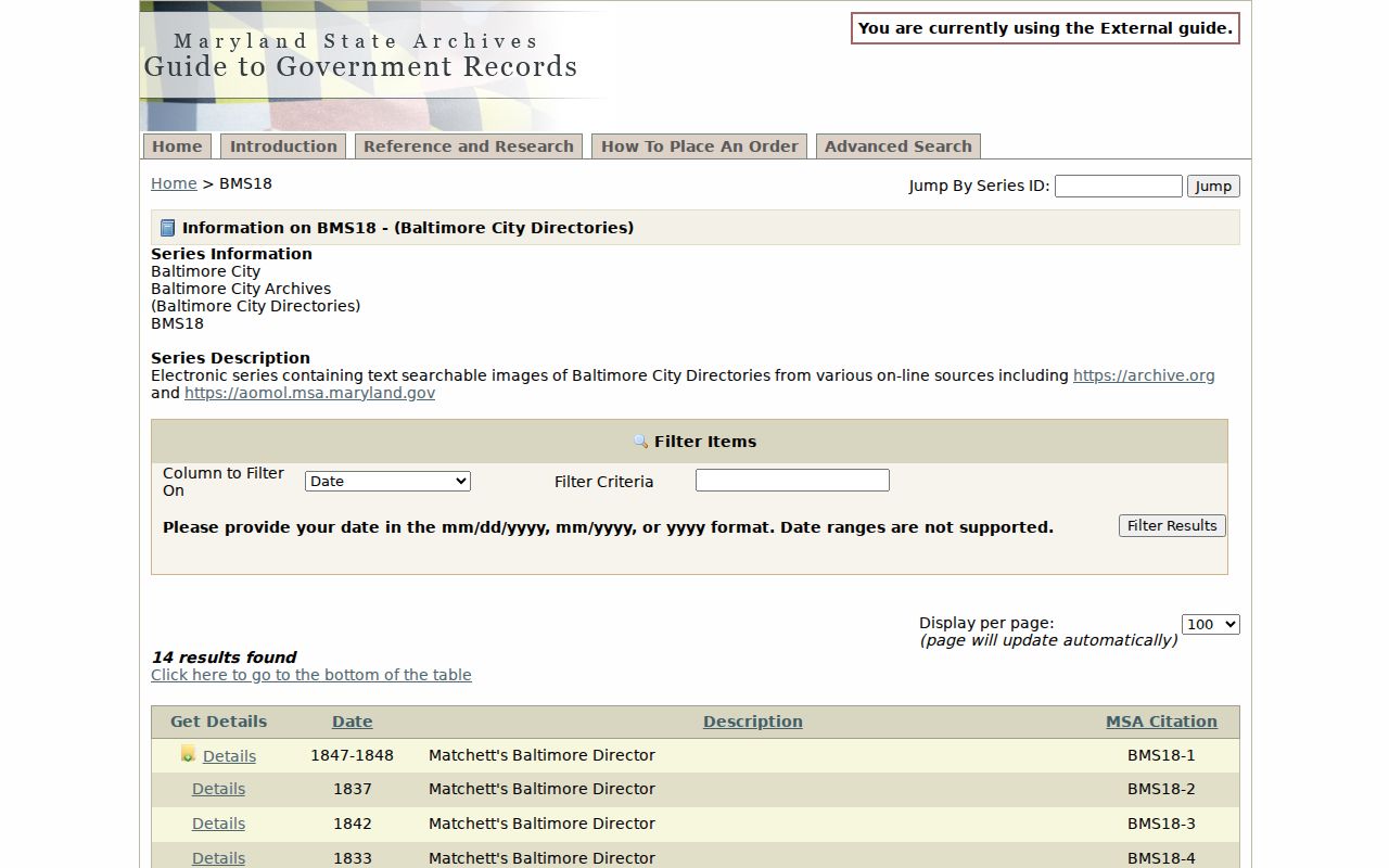 Digitized historical Dundalk people directories in the Maryland archive series