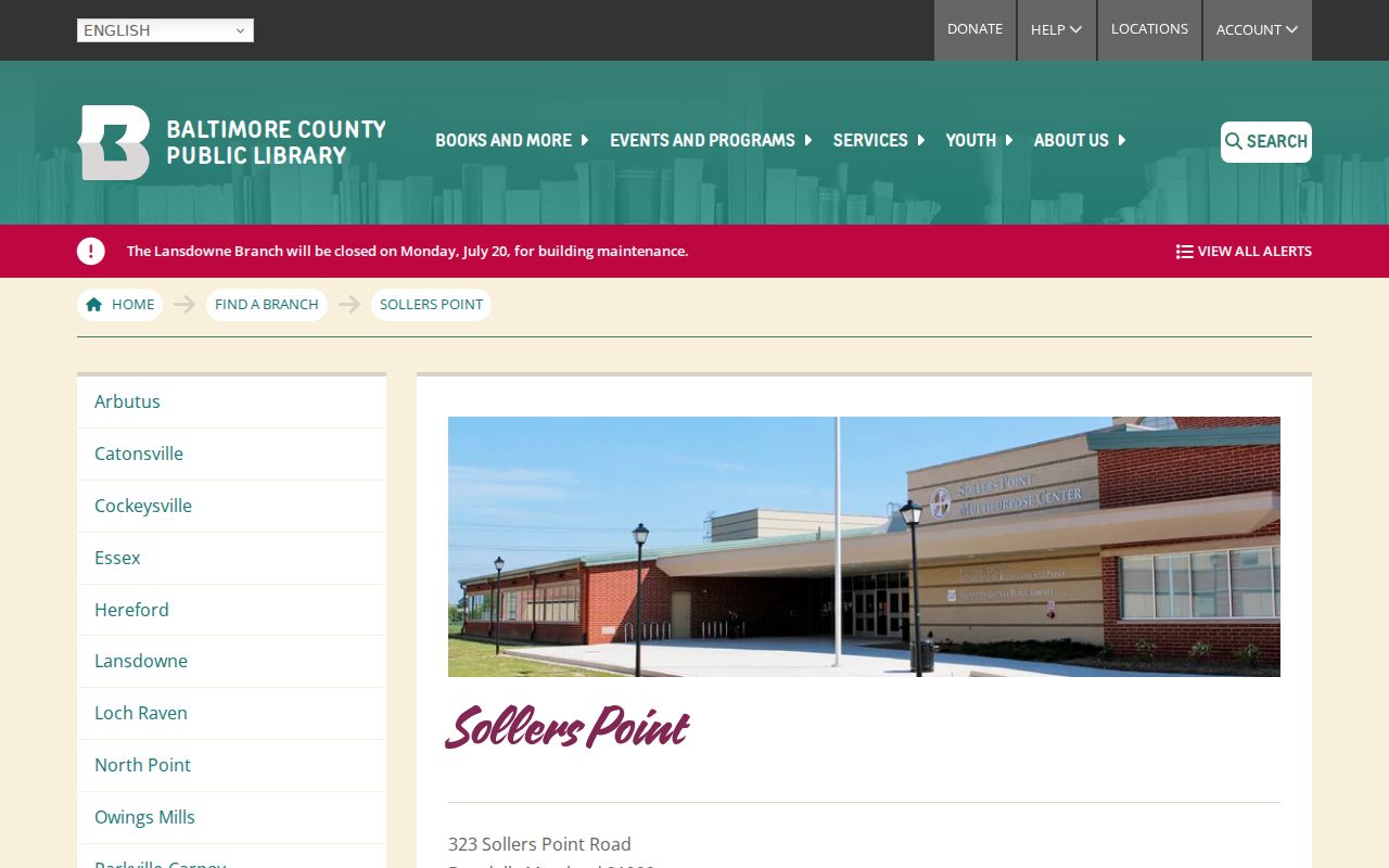 Dundalk people directories access at Sollers Point Branch
